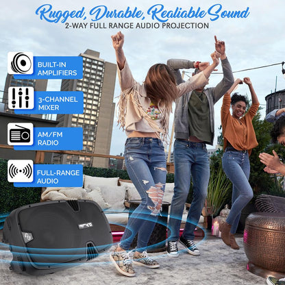 PA Speaker 600W Bluetooth Streaming 15" Woofer Titanium Tweeter