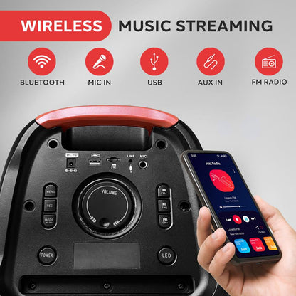 Bluetooth Party Speaker 160W Powerful Bass TWS System with LED Lights