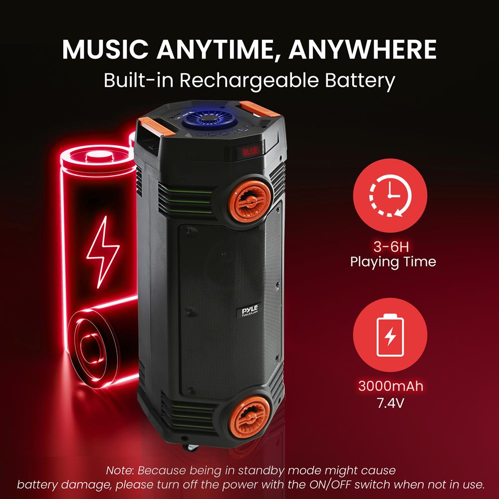 product image number 5 for Pyle Dual 6.5‚Äô‚Äô Wireless Portable Pa Speaker
