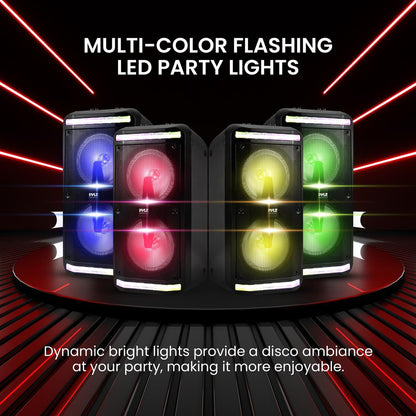 Portable Bluetooth PA Speaker 600W Rechargeable LED Lights Karaoke System