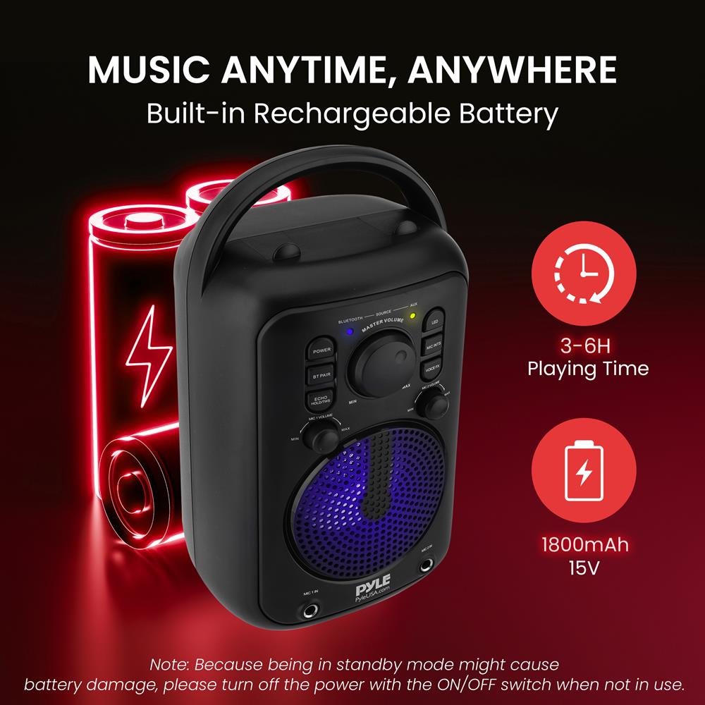product image number 5 for Pyle 4‚Äù Portable Wireless Bt Streaming Speake