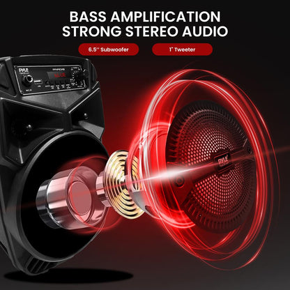 Rechargeable Bluetooth PA Speaker 240W, LED Lights, 6.5" Subwoofer