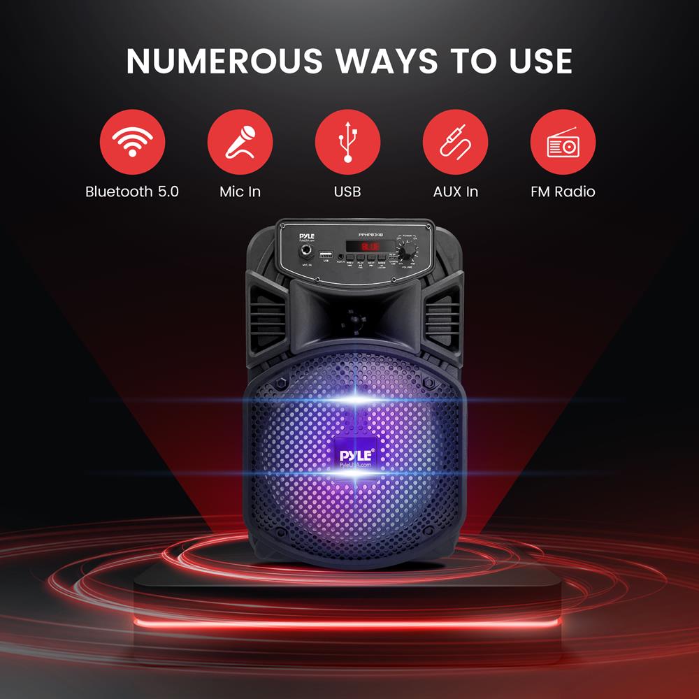 product image number 3 for Pyle 8” Portable Pa Speaker