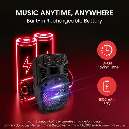 product image number 5 for Pyle 8” Portable Pa Speaker
