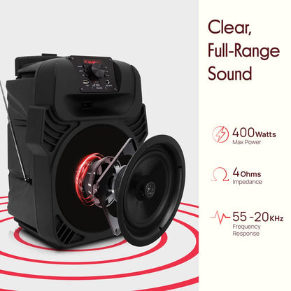 Portable Bluetooth PA Speaker 400W Rechargeable LED Lights