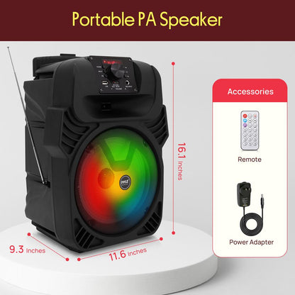 Portable Bluetooth PA Speaker 400W Rechargeable LED Lights