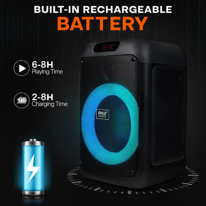 Bluetooth Party Speaker, Powerful Bass, TWS, LED Lights, Portable, 100W