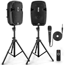 Bluetooth PA Speaker Kit 700W - Dual 8" Speakers, Stands, Mic, Remote