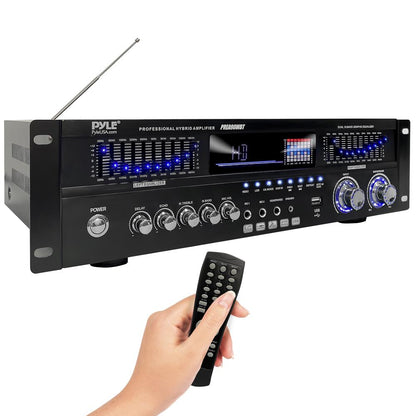 6-Channel Bluetooth Home Amplifier 1600W Wireless Streaming USB Inputs
