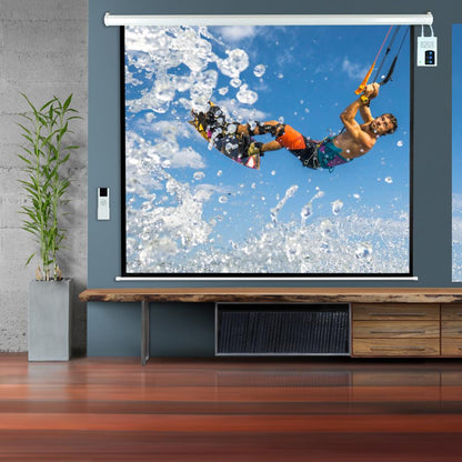 84" Motorized Projector Screen, Electronic Automatic Projection Display, Includes Remote Control