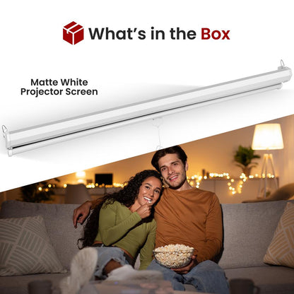Universal 72-Inch Roll-Down Pull-Down Manual Projection Screen (42.5'' X 56.6'') Matte White