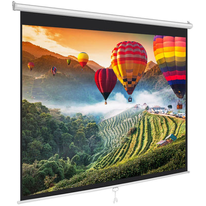 Universal 84-Inch Roll-Down Pull-Down Manual Projection Screen (50.3'' X 67.3'') Matte White