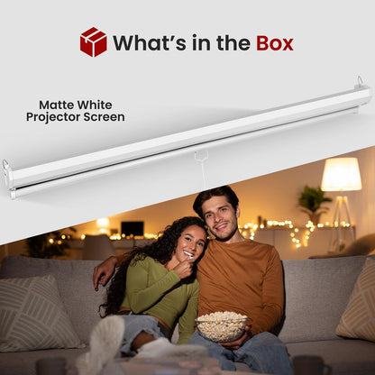 Universal 84-Inch Roll-Down Pull-Down Manual Projection Screen (50.3'' X 67.3'') Matte White