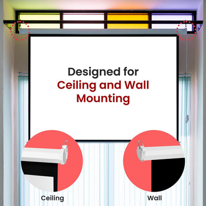 Universal 84-Inch Roll-Down Pull-Down Manual Projection Screen (50.3'' X 67.3'') Matte White