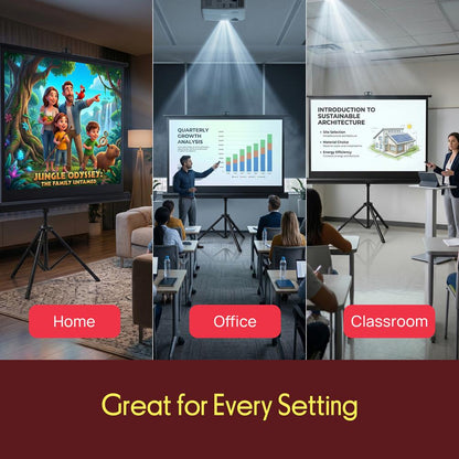 120" Portable Projector Screen - Quick Setup, Matte White, Tripod Stand