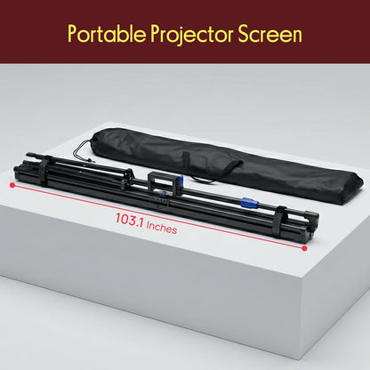 120" Portable Projector Screen - Quick Setup, Matte White, Tripod Stand