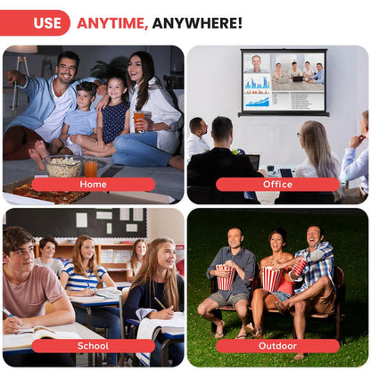 Portable Projector Screen 40" Easy Setup Matte White Display