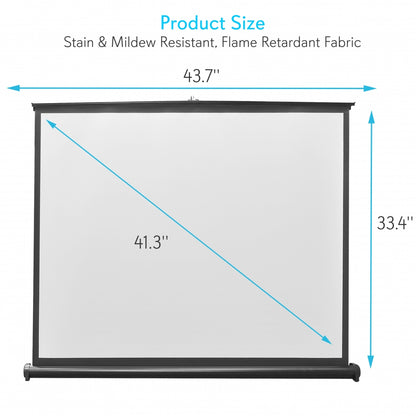 50" Portable Projector Screen, Quick Setup, Matte White Display