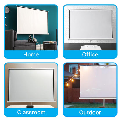 72-Inch Video Projector Screen, Easy Fold-Out & Roll-Up Projection Display, Tripod Stand Style
