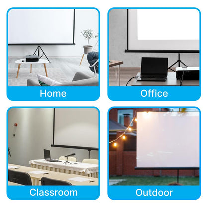 Universal 84-Inch Tripod Screen - Floor Standing Portable Fold-Out Roll-Up Tripod Manual Projector Screen