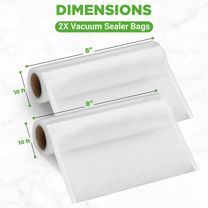 Vacuum Sealer Bags 20ft Multi-Layered Reusable Food-Grade Clear Rolls