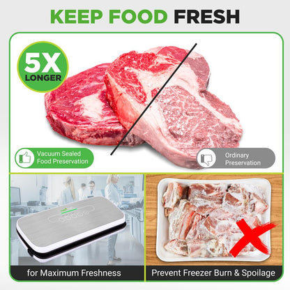 Vacuum Sealer Bags 20ft Multi-Layered Reusable Food-Grade Clear Rolls
