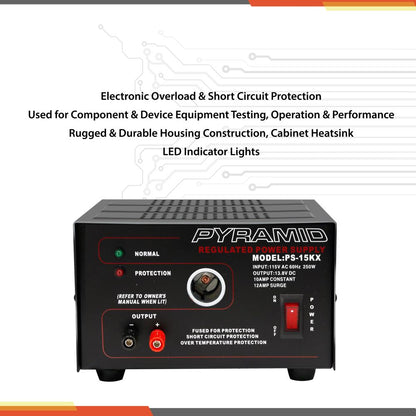 product image number 4 for Pyramid 10 Amp 13.8V Power Supply W/Cig Lighter