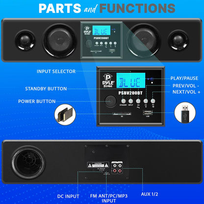 product image number 2 for Pyle Home Theater Bluetooth Soundbar Speaker