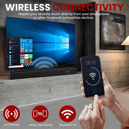 Home Theater Soundbar - Wireless Streaming, HDMI/ARC, Extended Bass