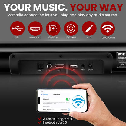 2.1 Tabletop Soundbar System, Bluetooth, Digital Amp, LED Display