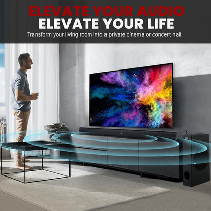 2.1 Tabletop Soundbar System, Bluetooth, Digital Amp, LED Display