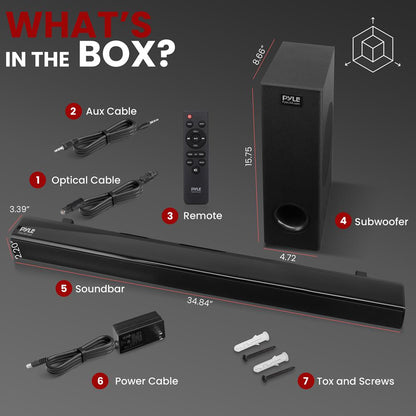 2.1 Tabletop Soundbar System, Bluetooth, Digital Amp, LED Display