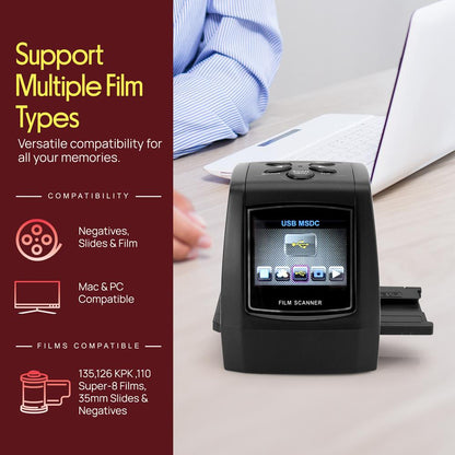 Film Scanner Slide Digitizer 22MP LCD Display TV Output