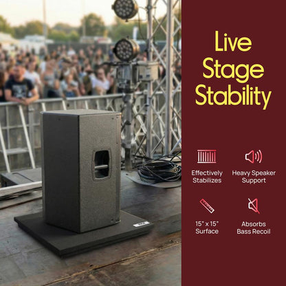 Speaker Riser Foam - Reduces Vibration - High-Density Foam - 15"x15"x1.8"