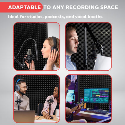 Acoustic Isolation Shield for Optimal Sound, 2" Foam, Charcoal Gray