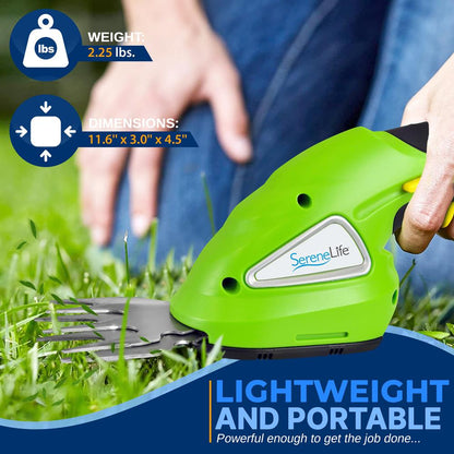 Cordless Hedge Trimmer 2-in-1 Quick Change Blades Lightweight Portable
