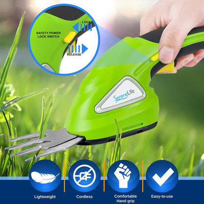 Cordless Hedge Trimmer 2-in-1 Quick Change Blades Lightweight Portable