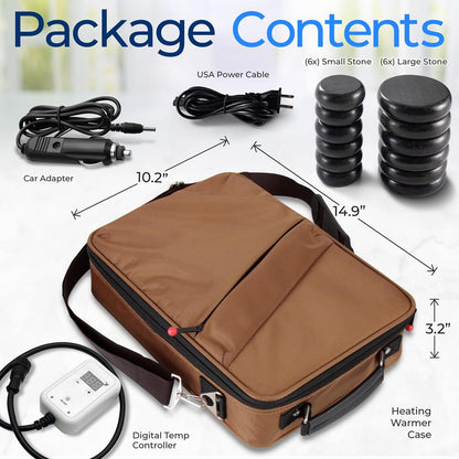 Portable Massage Stone Warmer - Relieve Tension - Basalt Stones, Digital Control