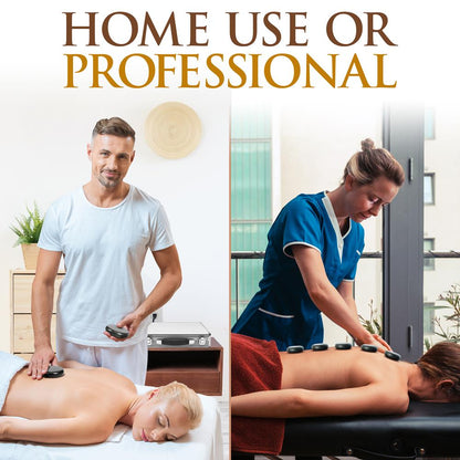 Hot Stone Massage Kit - Relieve Muscle Tension - Basalt Stones