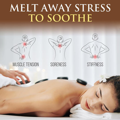 Hot Stone Massage Kit - Relieve Muscle Tension - Basalt Stones