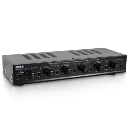 6-Channel Speaker Selector Switch, Multi-Zone Control, 100W, Compact Design