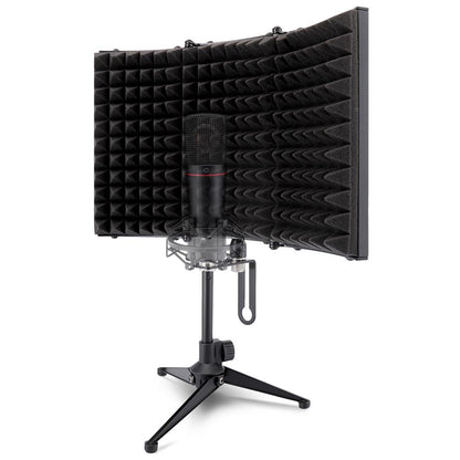 Compact Microphone Isolation Shield, Studio Mic Sound Dampening Foam Reflector