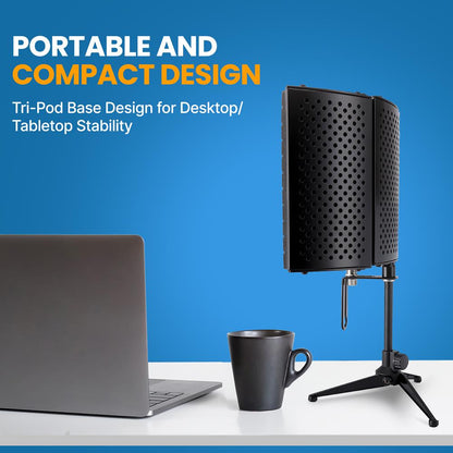 Compact Microphone Isolation Shield, Studio Mic Sound Dampening Foam Reflector