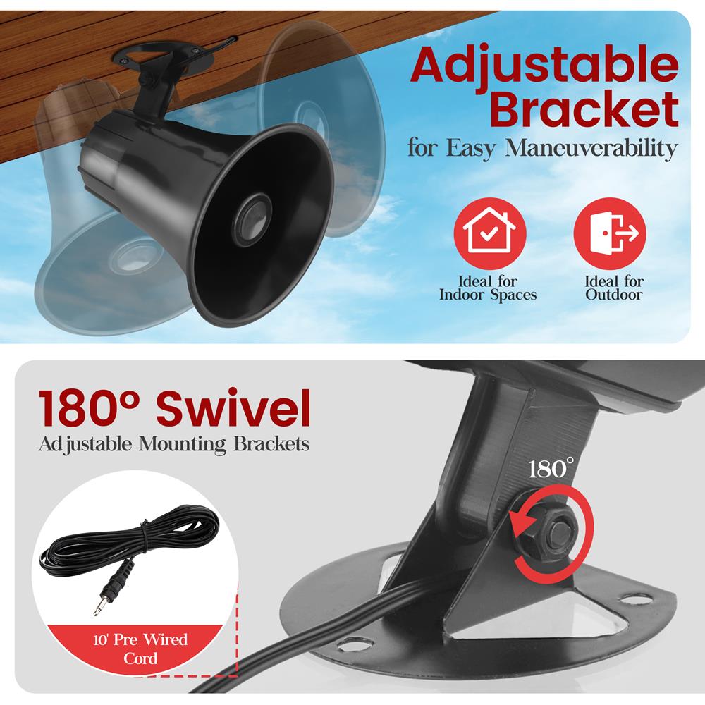 product image number 4 for Pyle 5'' Inch Indoor/Outdoor Pa Horn Speaker