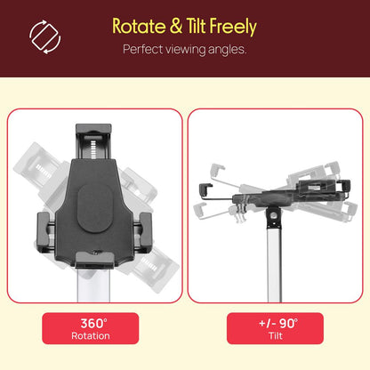 Tablet Security Stand Anti-Theft Lock Adjustable Aluminum Floor Mount