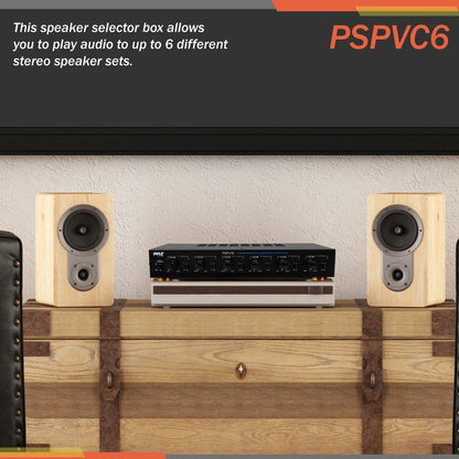 6-Zone Speaker Selector with Volume Control, 6-Channel Amplifier Support
