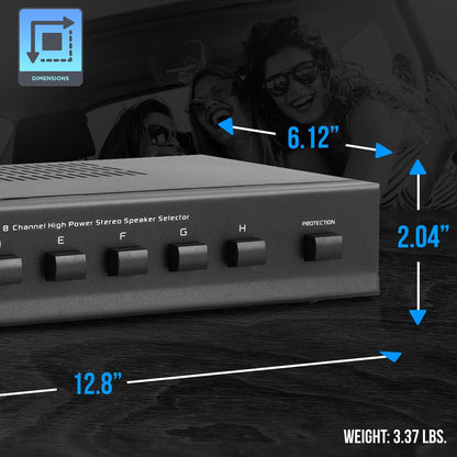8-Way High Power Stereo Speaker Selector Box with Control