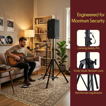 Speaker Stand Mount Adjustable 40-71" Durable Metal 132 lbs Capacity