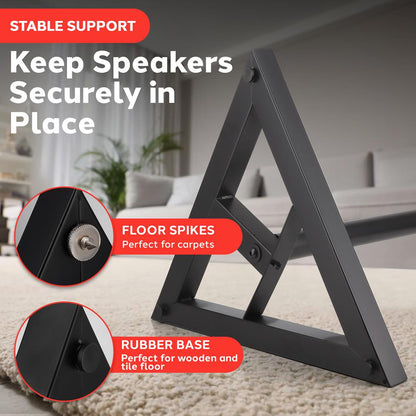Height Adjustable Monitor Speaker Stands, Heavy-Duty, Telescoping