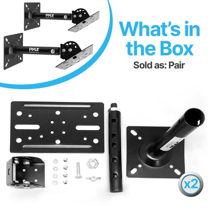 Speaker Wall/Ceiling Mounts - Adjustable Swivel, Steel, 75 lbs Capacity